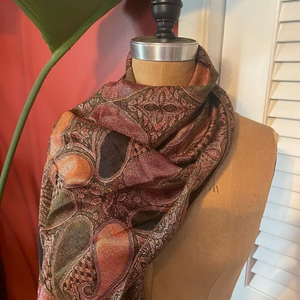PASHMINA | gorgeous earth tone sparkly scarf